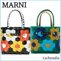 MARNI ロゴパッチ フラワーパターン ショルダーバッグ【送料込】