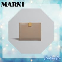 【MARNI】三つ折り財布 ベージュレザー