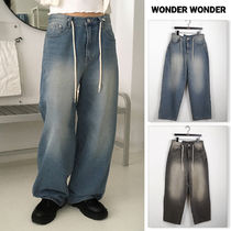 【WONDER WONDER】teki string washing wide denim pants