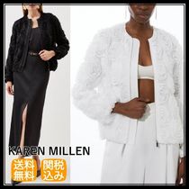 ◆KAREN MILLEN◆ローズ  フロントジップ ノーカラージャケット