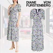 DIANE VON FURSTENBERG ストレッチメッシュ ミディワンピース