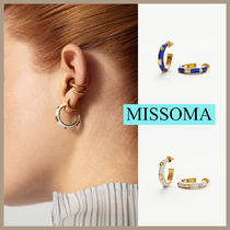 ★MISSOMA★ エナメル ＆ ストーン ミディアム フープ ピアス