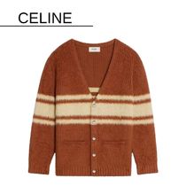 CELINE ロングカーディガン ストライプ ブラッシュドコットン