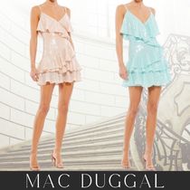 【送料関税込】MAC DUGGAL スパンコール フリルショートドレス