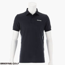 BRIEFING GOLF 半袖ポロシャツ サイドBRIEFINGロゴテープ NAVY