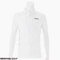 BRIEFING GOLF 半袖ポロシャツ サイドBRIEFINGロゴテープ WHITE