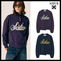 ★SATUR☆Dublin Unbalanced Embroidery Sweatshirts★2色