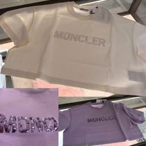 パリ直営店買付【MONCLER】クロップド丈Tシャツスパンコールロゴ