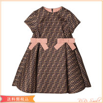 大人もOK! Fendi Kids FF モノグラム 半袖 リボン ワンピース