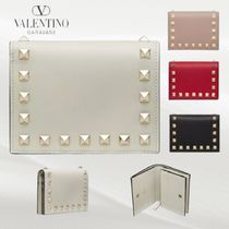 【VALENTINO】ロックスタッズ カーフスキン スモール ウォレット