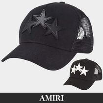 AMIRI Star Leather トラッカーハット Black White