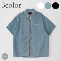 thisisneverthat Washed Denim Zip S/S Shirt 4XK558