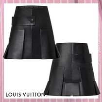 Louis Vuitton 24SS《レザースカート》黒 ラムスキン DHL 直営店