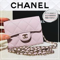 【24SS★上品☆持ち運び便利】CHANEL チェーン付き カードケース