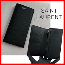 ★韓国の人気★【SAINT LAURENT】★レザー長財布★BLACK★