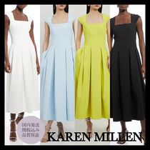 国内発・関税込 KAREN MILLEN*スクエアネックフルスカートドレス