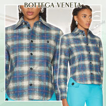 【24SS NEW】BOTTEGA VENETA/フランネルチェック柄 レザーシャツ