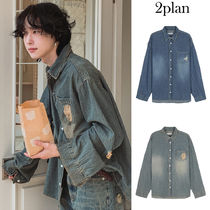 【2plan】S/S Shea Damaged Washed Denim Shirt