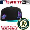 New Era キャップ 【US限定】NEW ERA 59FIFTY Oakland Athletics Black Purple