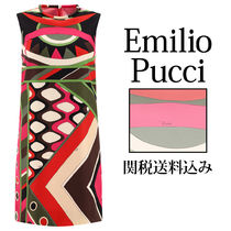 【Emilio Pucci】ヴィバラプリントシルクツイルドレス【関税込】