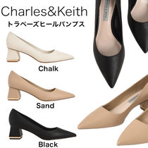 ギフトに最適☆Charles&Keith トラペーズヒールパンプス 大人気