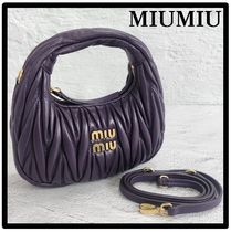 ☆送料・関税込☆MIUMIU★MATELASSE NAPPAレザーホボミニバッグ