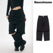 【Raucohouse】Middle low cut pin-tuck wide pants