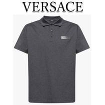 VERSACE /  ロゴ  パッチ  コットン  ポロシャツ