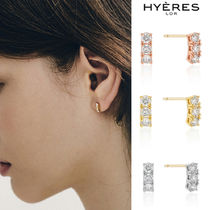 【HYERES LOR】24SS★ Essence Lab Diamond 14K 3stone Earrings