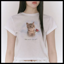 ★24SS★《ITZAVIBE》CAT WITH A FLOWER T SHIRT 韓国 送料込