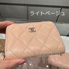 CHANEL 折りたたみ財布 CHANEL ベージュ☆ライトピンク ラウンドジップ カードホルダー(5)