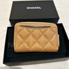 CHANEL 折りたたみ財布 CHANEL ベージュ☆ライトピンク ラウンドジップ カードホルダー(13)