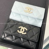 24P CHANEL CCマーク_カードケース_フラップカード パールロゴ