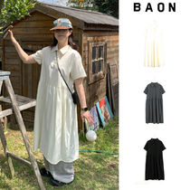 【BAON】Belka Collar Pintuck Long One Piece