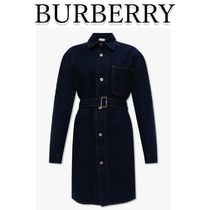 BURBERRY /  ベルト付き  デニム  シャツ  ドレス