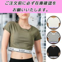 国内配送★X-girl★裾ロゴ クロップドTシャツ 完売必至