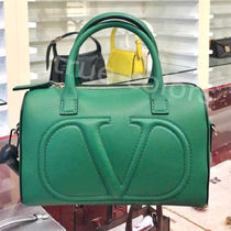 VALENTINO バレンチノ Vロゴ スモール ボストンバッグ *GREEN