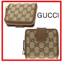 ☆韓国の人気☆【GUCCI】☆二つ折り財布 ベージュ レディース☆