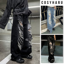 【COSYHARU】Denim Destroyed Pants