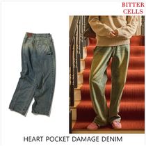 [BITTER CELLS]HEART POCKET DAMAGE DENIM パンツ★新作・24SS★