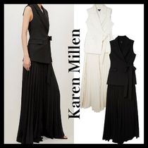 Karen Millen テーラード リボンタイ プリーツ ジャンプスーツ