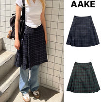 【AAKE】TARTAN CHECK PLEATS SK