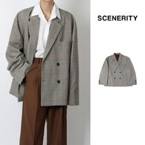 【SCENERITY】Oversize double jacket Glencheck