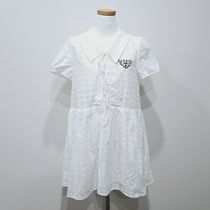 【即発】【Mardi Mercredi】 RIBBON MINI DRESS EYELET_WHITE