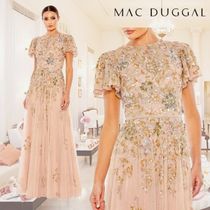 好感度◎【Mac Duggal】バタフライ スリーブ ハイネック ガウン