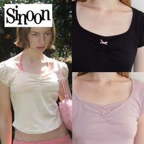 【韓国sinoon シヌーン】Round Shirring T-Shirt