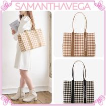 大人気!! SAMANTHAVEGA ロゴテープギンガムチェックA4トート