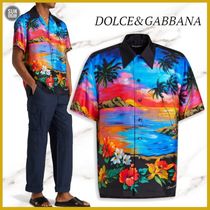 ☆DOLCE&GABBANA☆シルクツイル シャツ プリント入り