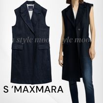 S MAXMARA☆リネン ロング ウエスト ジレ