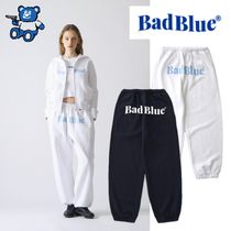 【韓国BAD BLUE バッドブルー】Logo Sweat Pants White/Navy